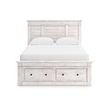 Allihauser Queen Panel Storage Bed In White Wash