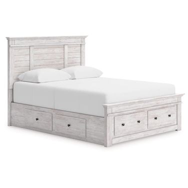 Allihauser Queen Panel Storage Bed In White Wash