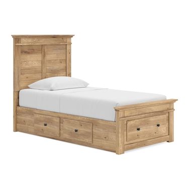 Allihauser Twin Panel Storage Bed In Tan