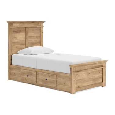 Allihauser Twin Panel Storage Bed In Tan