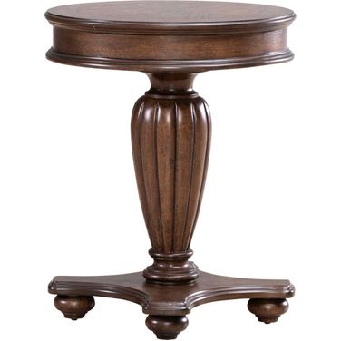 Allington Round End Table In Satin Sienna