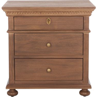 Allisyn 3 Drawer Wood Nightstand In Brown