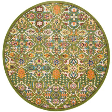 Allur 7'10" x 7'10" Round Indoor Rug In Ivory and Sage