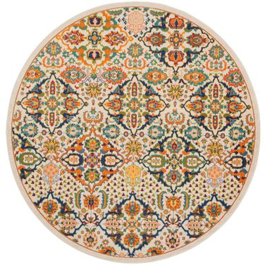 Allur 7'10" x 7'10" Round Indoor Rug In Ivory Multi