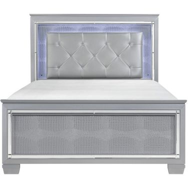 Allura Silver Cal. King Panel Bed