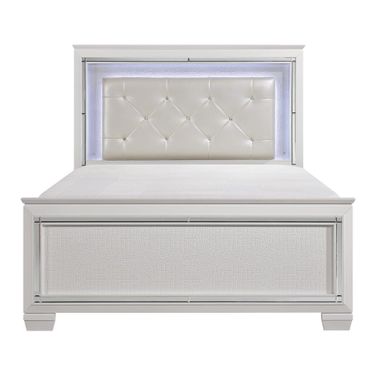 Allura California King Panel Bed with LED Lighting In Transparent and White