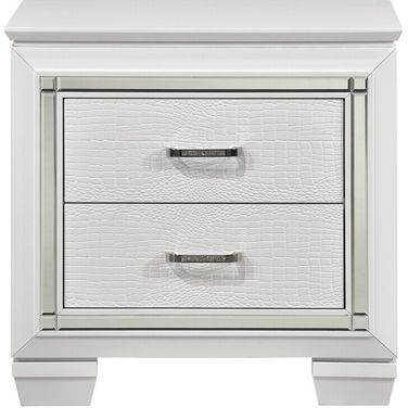 Allura White Nightstand w/Led Lighting