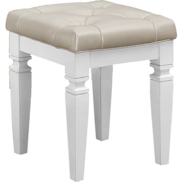Allura White Vanity Stool
