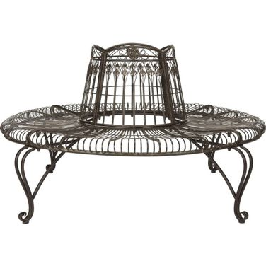 Ally Rustic Brown Darling Wrought Iron 60.25 Inch Outdoor Bench