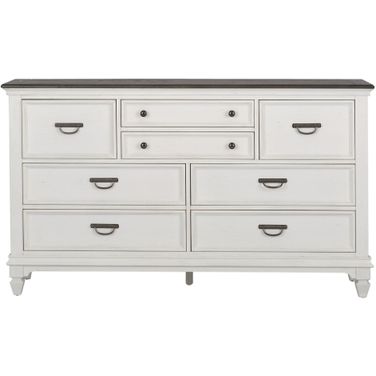 Allyson Park Wire Brushed White 8 Drawer Dresser