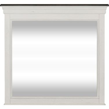 Allyson Park Wire Brushed White Crown Mirror