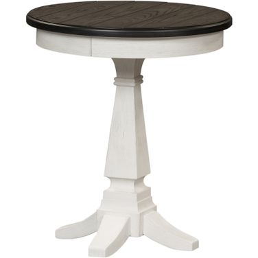 Allyson Park Wirebrushed White Chair Side Table
