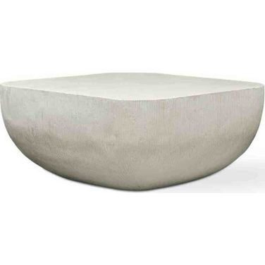 Alma Concrete Outdoor Coffee Table In White