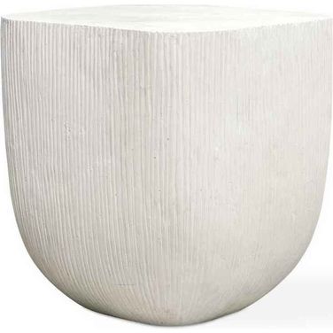 Alma Concrete Outdoor Side Table In White