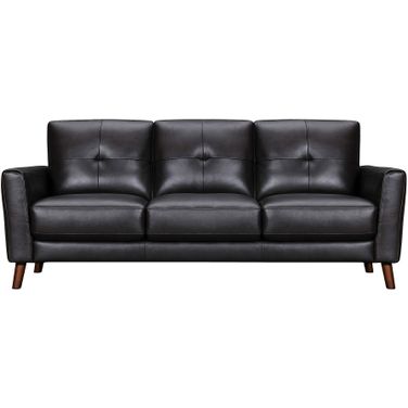 Almafi 82 Inch Leather Sofa In Brown