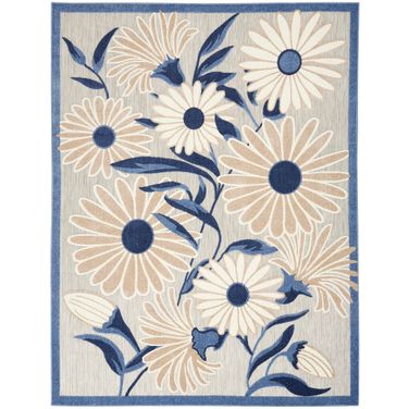 Aloha 6' x 9' Contemporary Rug In Blue Grey