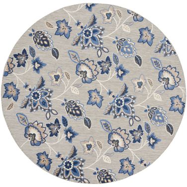 Aloha 7'10" x 7'10" Round Contemporary Rug In Blue Grey
