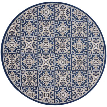 Aloha 7'10" x 7'10" Round Contemporary Rug In Blue