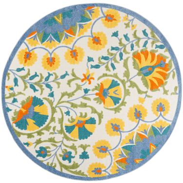 Aloha 7'10" x 7'10" Round Transitional Rug In Multicolor