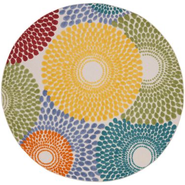 Aloha 7'10" x 7'10" Round Modern Rug In Multicolor