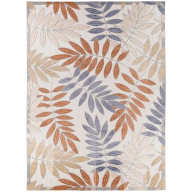 Aloha 9' x 12' Outdoor Rug In Blue and Mocha