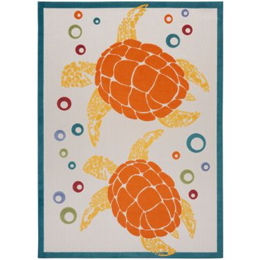 Aloha 9' x 12' Rug In Teal and Multicolor