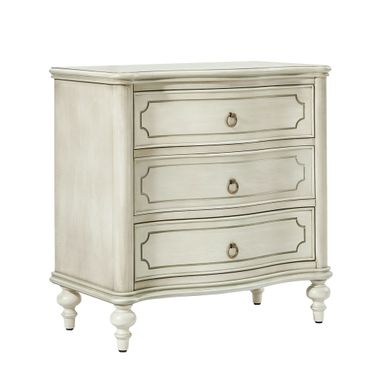 Alois 3-Drawer Nightstand In White