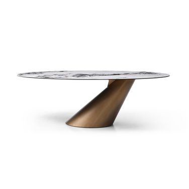 Alondra Ceramic Top Dining Table In Bronze