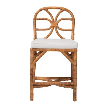 Alondra Natural Rattan Counter Stool In Light Honey