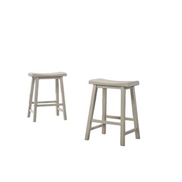 Alonzo 17.5 Inch Backless Ergonomic Counter Height Stool Set of 2 In Light Gray