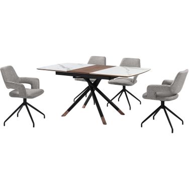 Alora Penny 5 Piece Extendable Dining Set In Gray