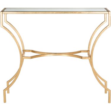 Alphonse Gold Console with Tempered Glass Top