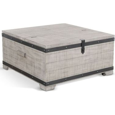 Alpine Coffee Table With Lift Top and Casters In Grey