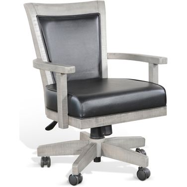 Alpine Grey Game Chair With Casters With Cushion Seat And Back In Grey