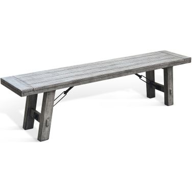Alpine Wood Seat Bench with Turnbuckle In Grey