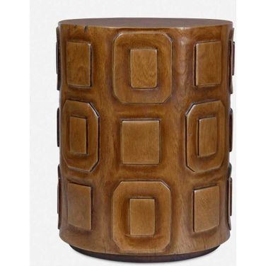 Alson Geometric Accent Table In Woodtone