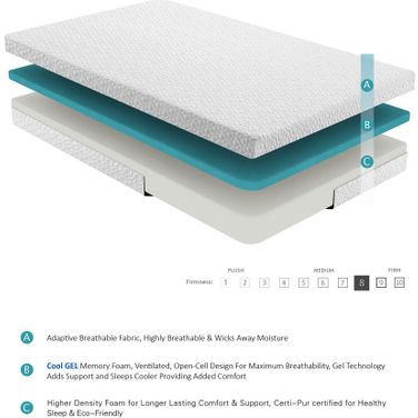Altair 6 Inch Twin Gel-Infused Memory Foam Mattress