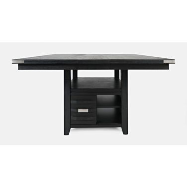 Altamonte 60 Inch Adjustable Height Square Storage Table In Dark Charcoal