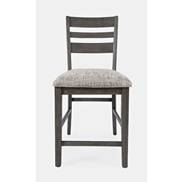 Altamonte Ladderback Upholstered Counter Stool Set of 2 In Brushed Grey