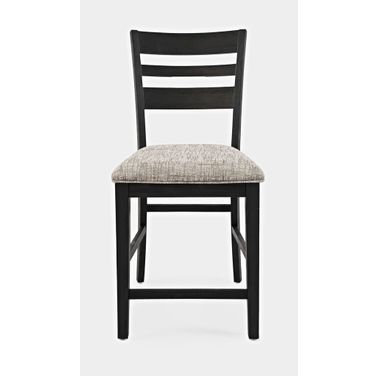 Altamonte Ladderback Upholstered Counter Stool Set of 2 In Dark Charcoal