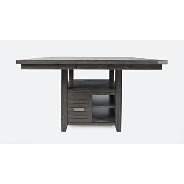 Altamonte 60 Inch Adjustable Height Square Storage Table In Brushed Grey
