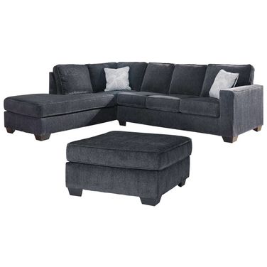 Altari 2-Piece LAF Sectional and Ottoman In Slate