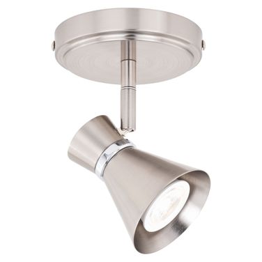 Alto 1L LED Directional Ceiling Light In Brushed Nickel and Chrome