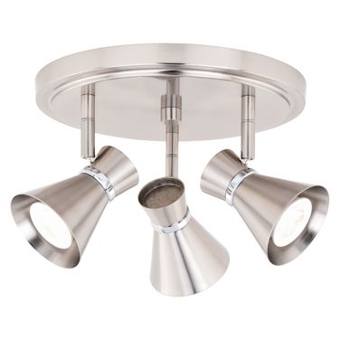 Alto 3L LED Directional Ceiling Light In Brushed Nickel and Chrome