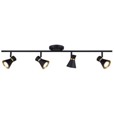Alto 4 Light LED Directional Light In Matte Black and Satin Brass