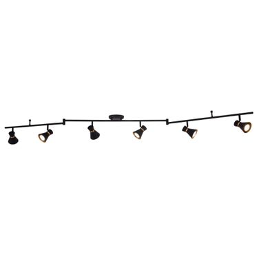 Alto 6 Light LED Directional Light In Matte Black and Satin Brass