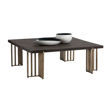 Alto Coffee Table In Espresso and Antique Brass