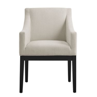 Alton Fabric Upholstered Dining Armchair In Salt and Black