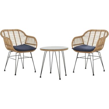Alton Light Brown/Navy 3 Piece Lounge Set
