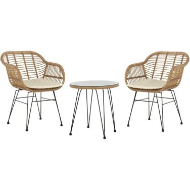 Alton Light Brown/White 3 Piece Lounge Set